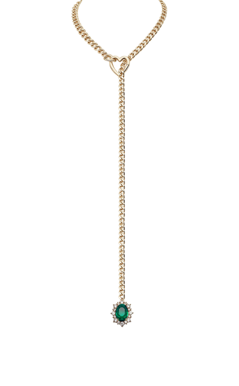WILDCHOK - Gemstone Charm Slip Chain Choker