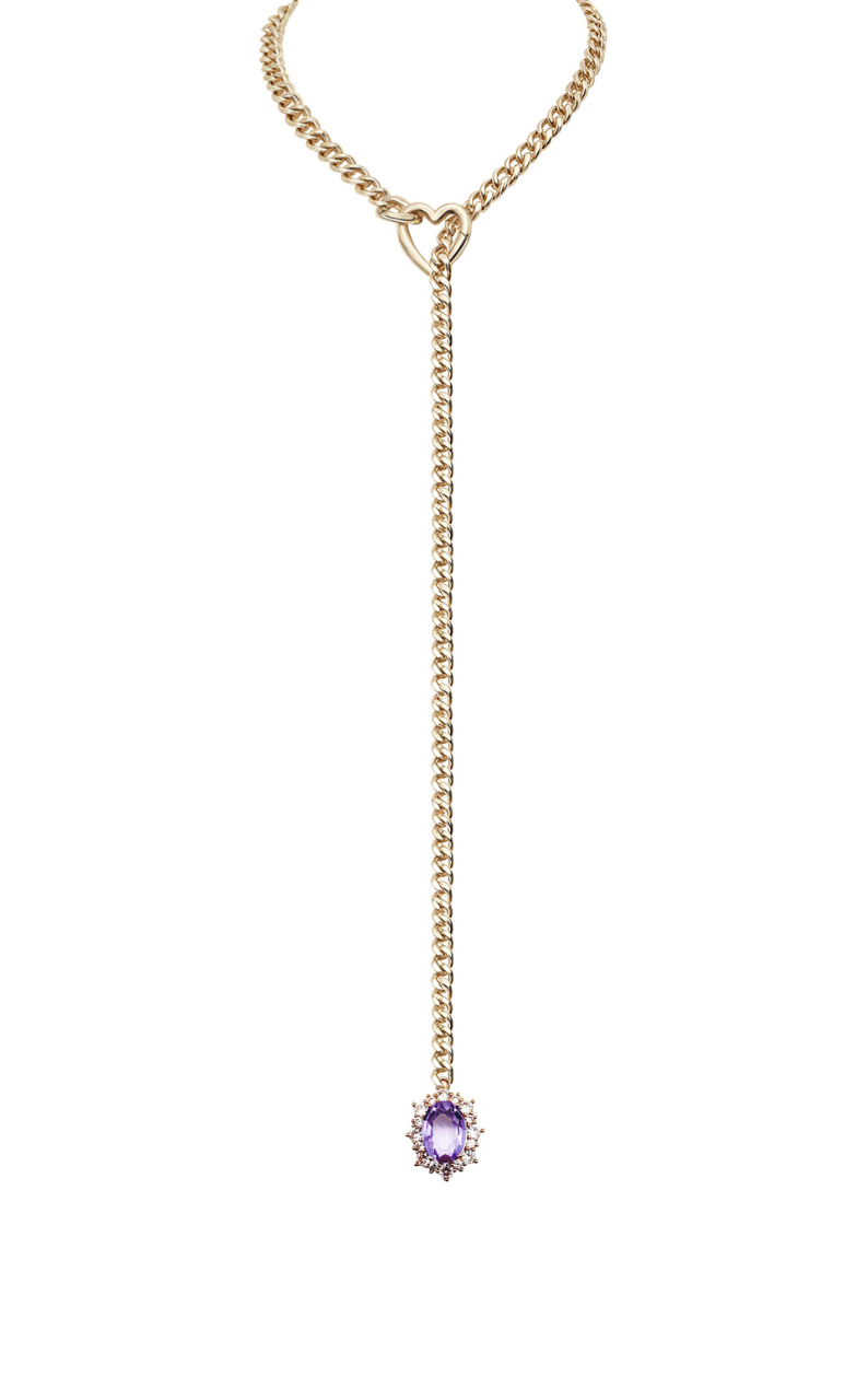 WILDCHOK - Gemstone Charm Slip Chain Choker