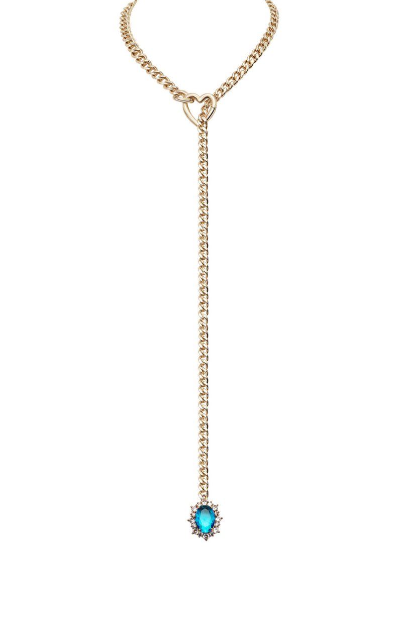 WILDCHOK - Gemstone Charm Slip Chain Choker