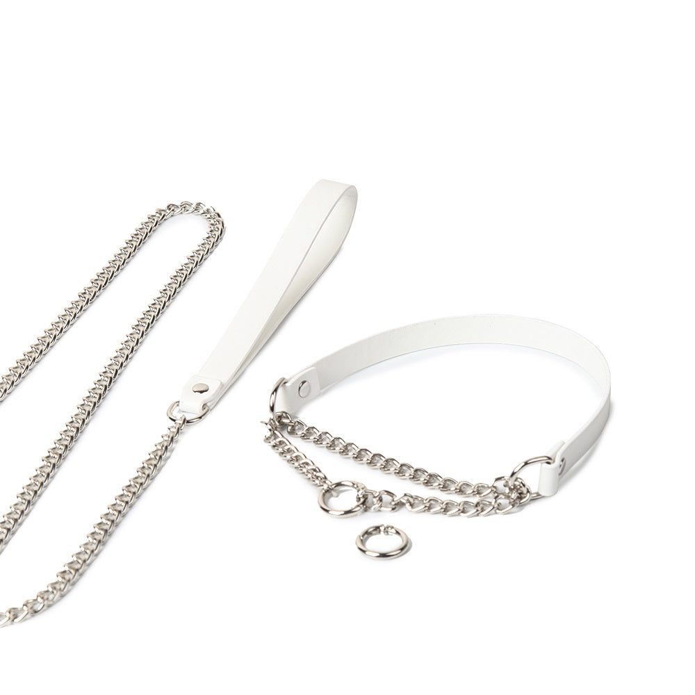 WILDCHOK PU Leather Choker with Chain O-Ring Adjustable Collar Necklace
