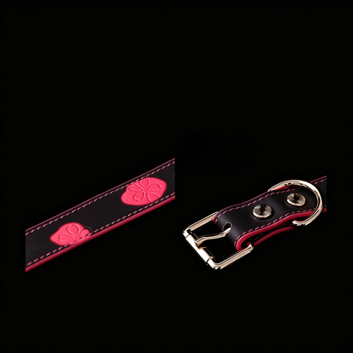 WILDCHOK Thermochromic Sakura Embossed Choker | Detachable Cat‑Shaped Engravable Charm