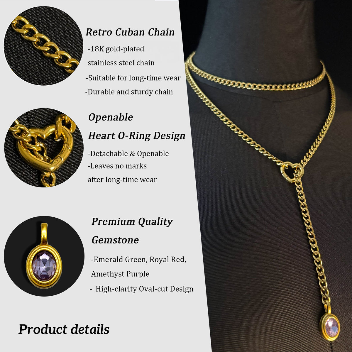 WILDCHOK - Crystal Charm Loop Slip Choker