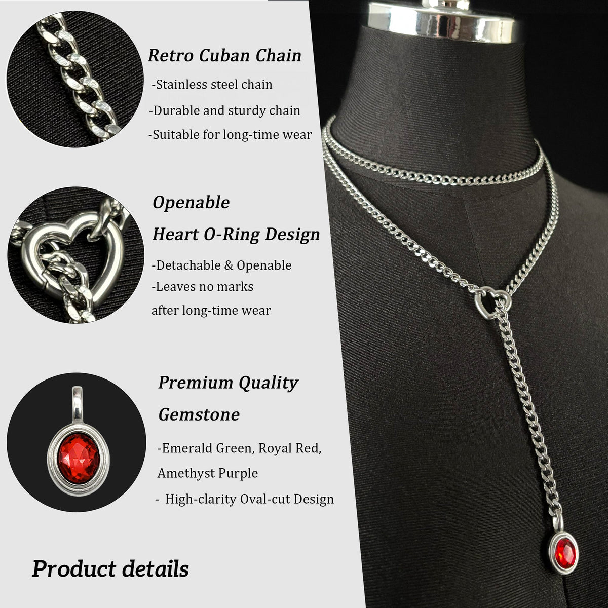 WILDCHOK - Crystal Charm Loop Slip Choker