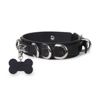 WILDCHOK Genuine Cowhide Leather Choker with Detachable Bone‑Shaped Charm Tag