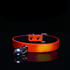 WILDCHOK [Thermo Bell] Unisex Adjustable Heat-Sensitive Color-Changing PU Leather Choker with Bell Pendant
