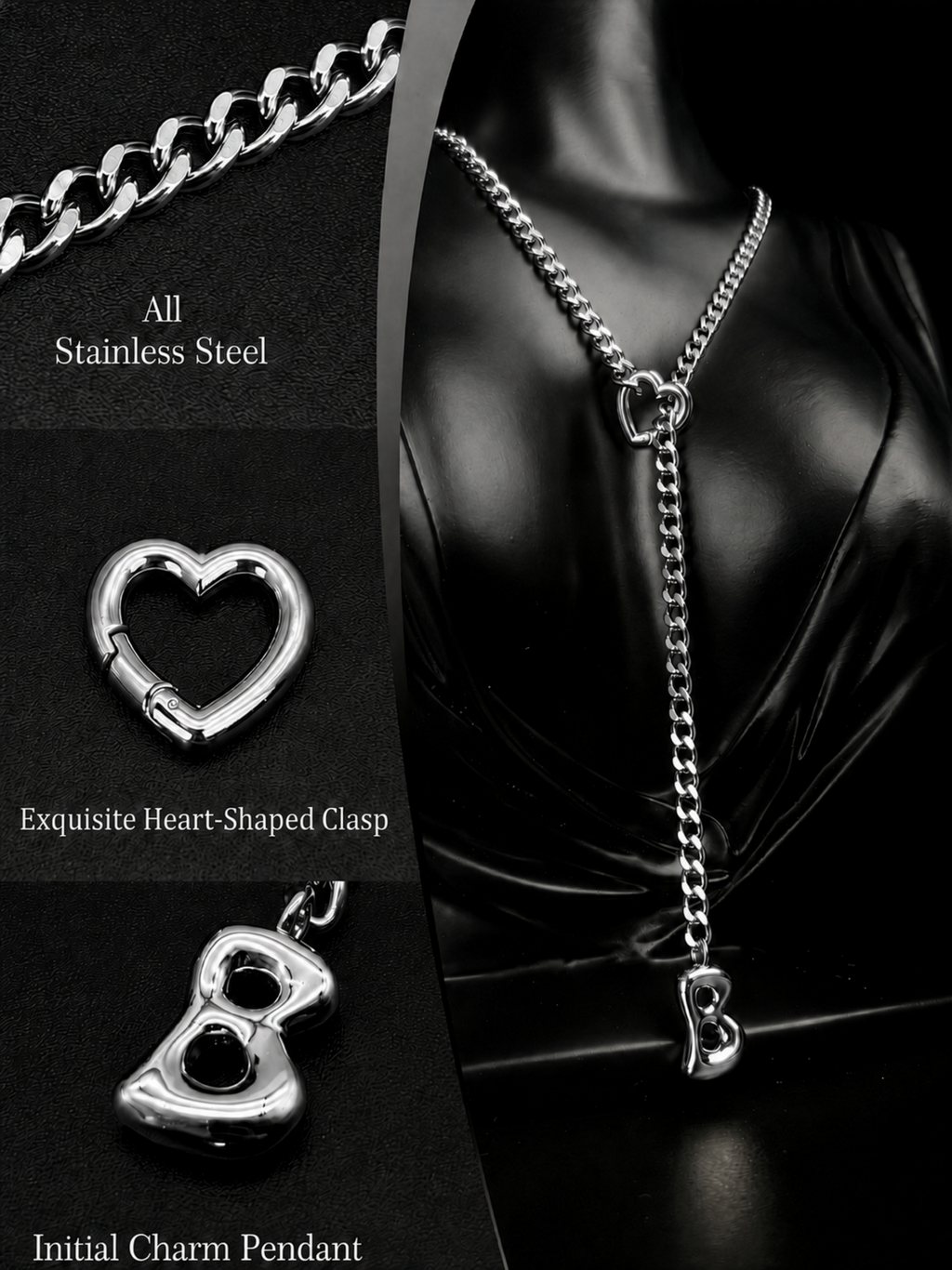 WILDCHOK - Initial Charm Slip Chain Choker