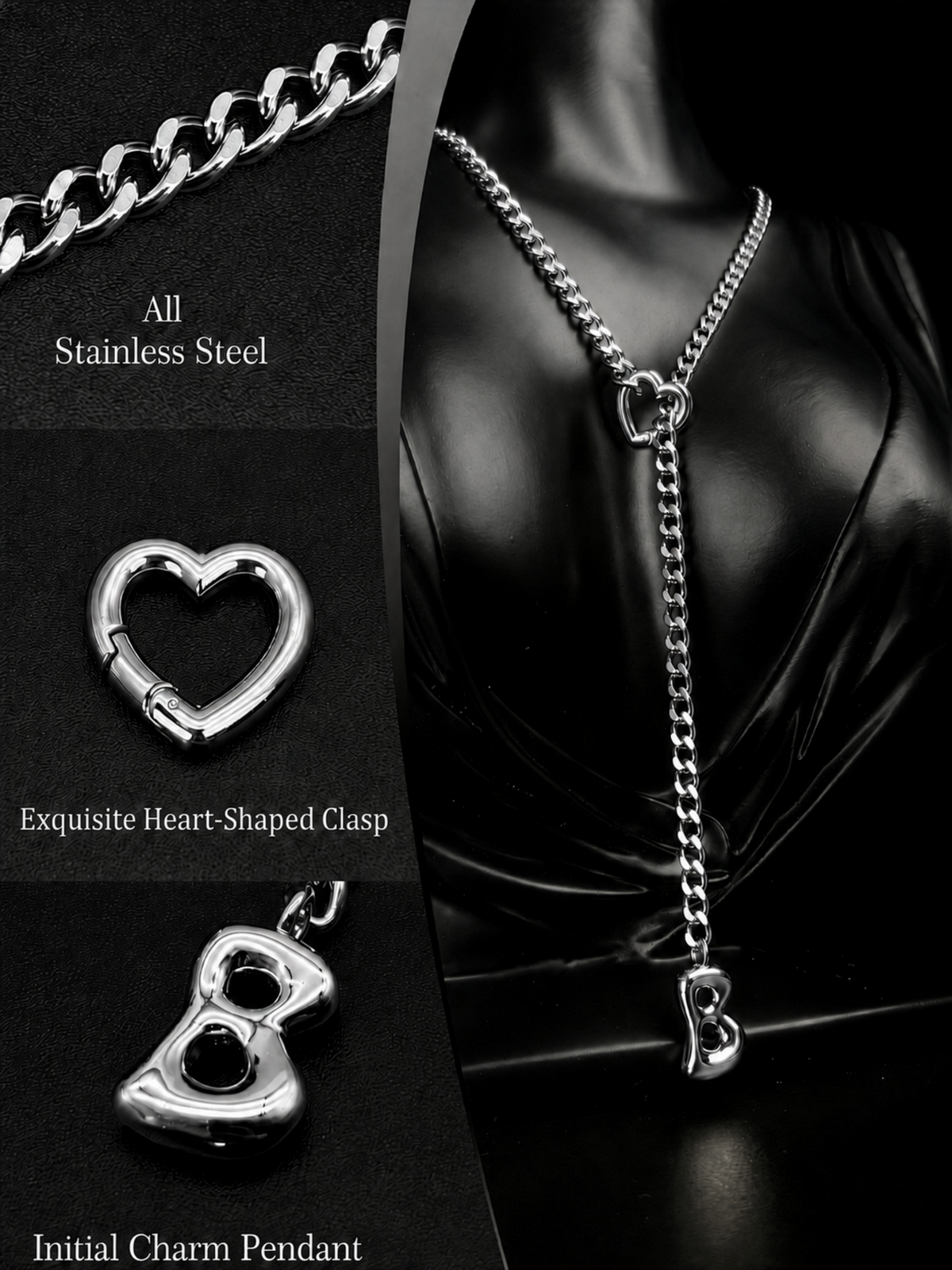 WILDCHOK - Initial Charm Slip Chain Choker