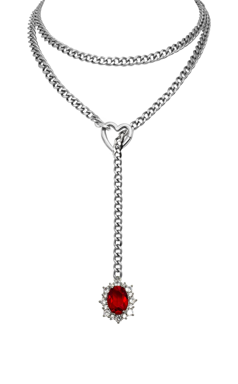 WILDCHOK - Gemstone Charm Loop Choker