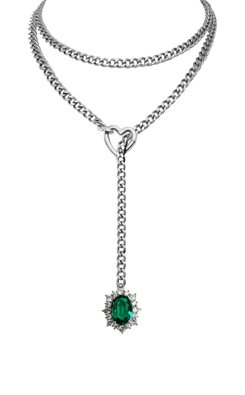 WILDCHOK - Gemstone Charm Loop Choker