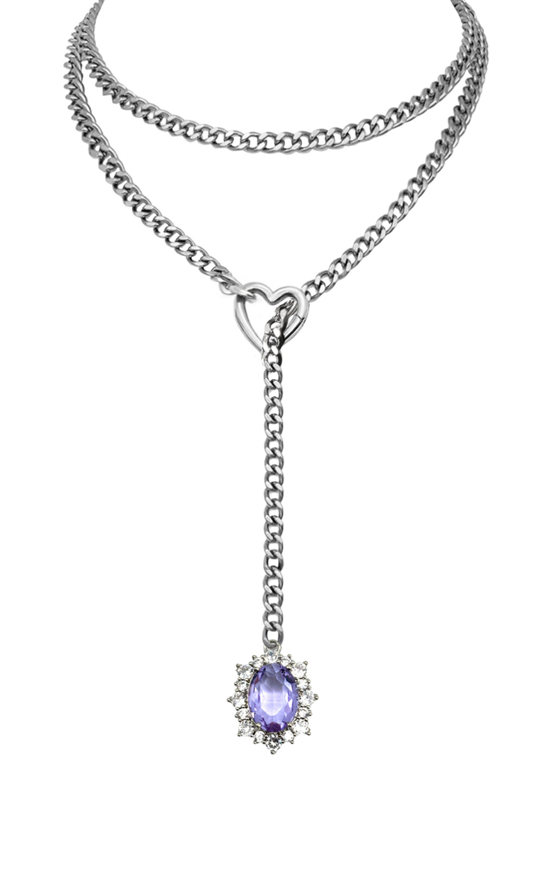 WILDCHOK - Gemstone Charm Loop Choker