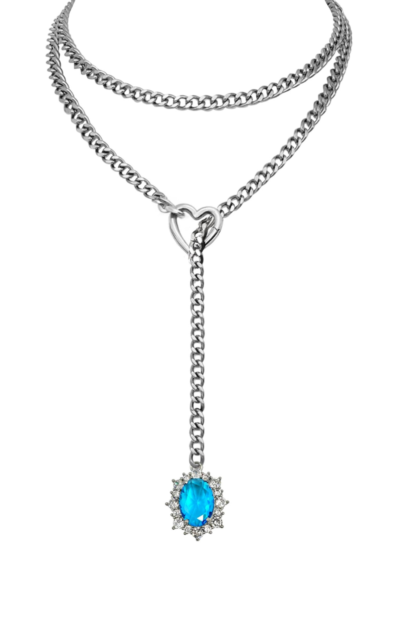 WILDCHOK - Gemstone Charm Loop Choker