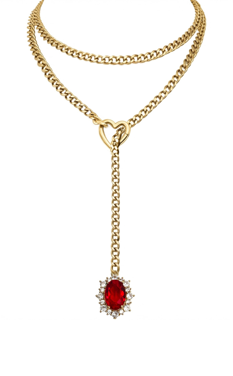 WILDCHOK - Gemstone Charm Loop Choker