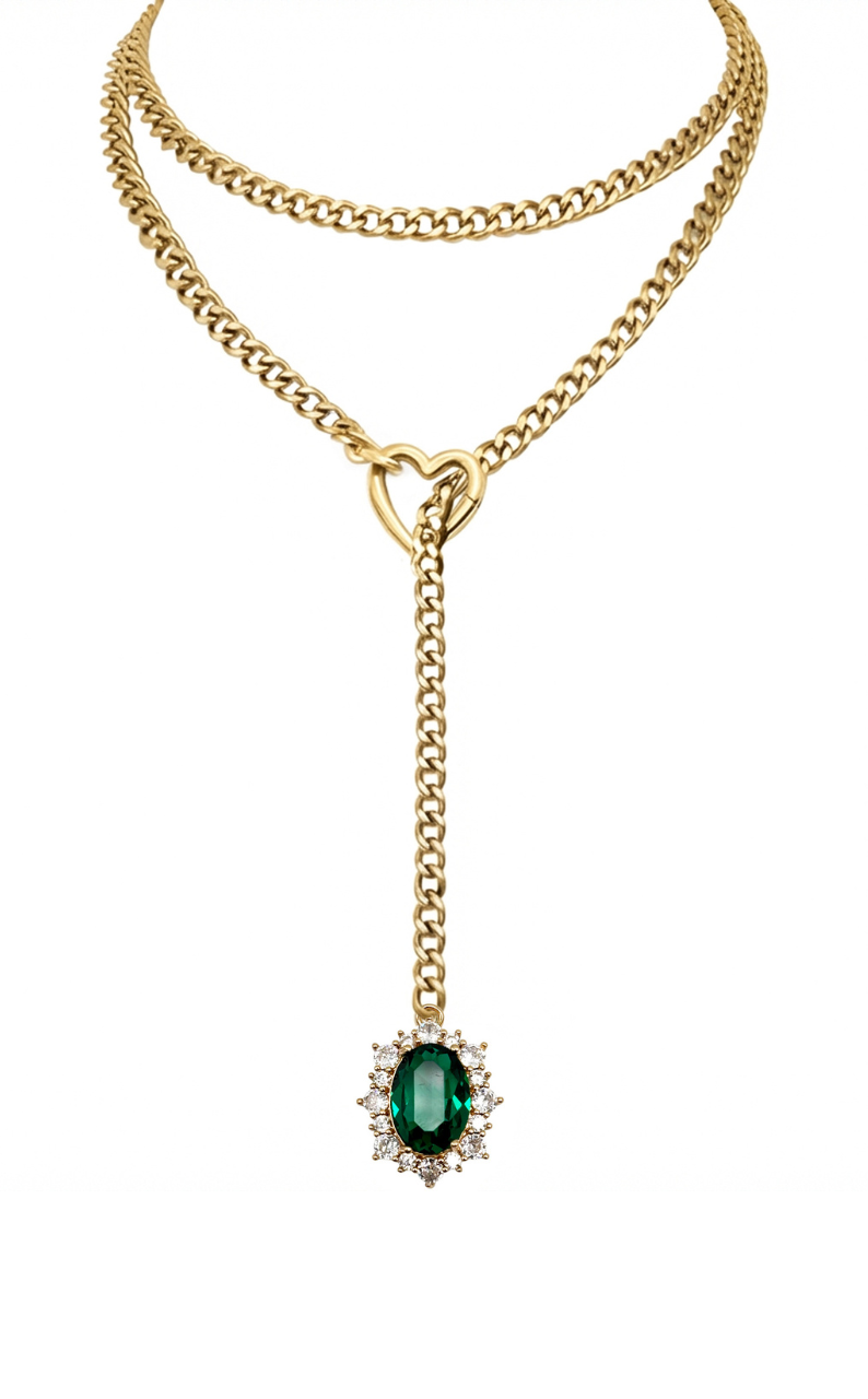 WILDCHOK - Gemstone Charm Loop Choker