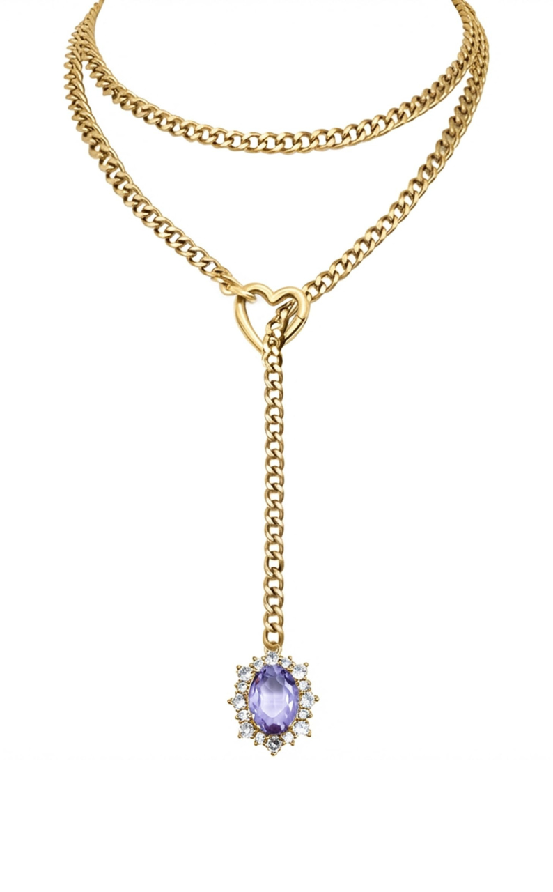 WILDCHOK - Gemstone Charm Loop Choker