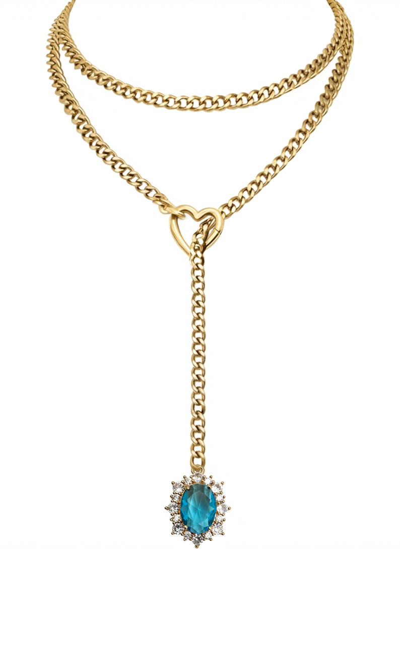 WILDCHOK - Gemstone Charm Loop Choker