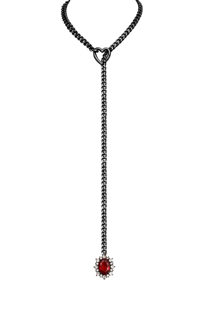 WILDCHOK - Gemstone Charm Slip Chain Choker