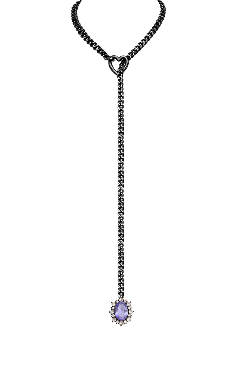 WILDCHOK - Gemstone Charm Slip Chain Choker