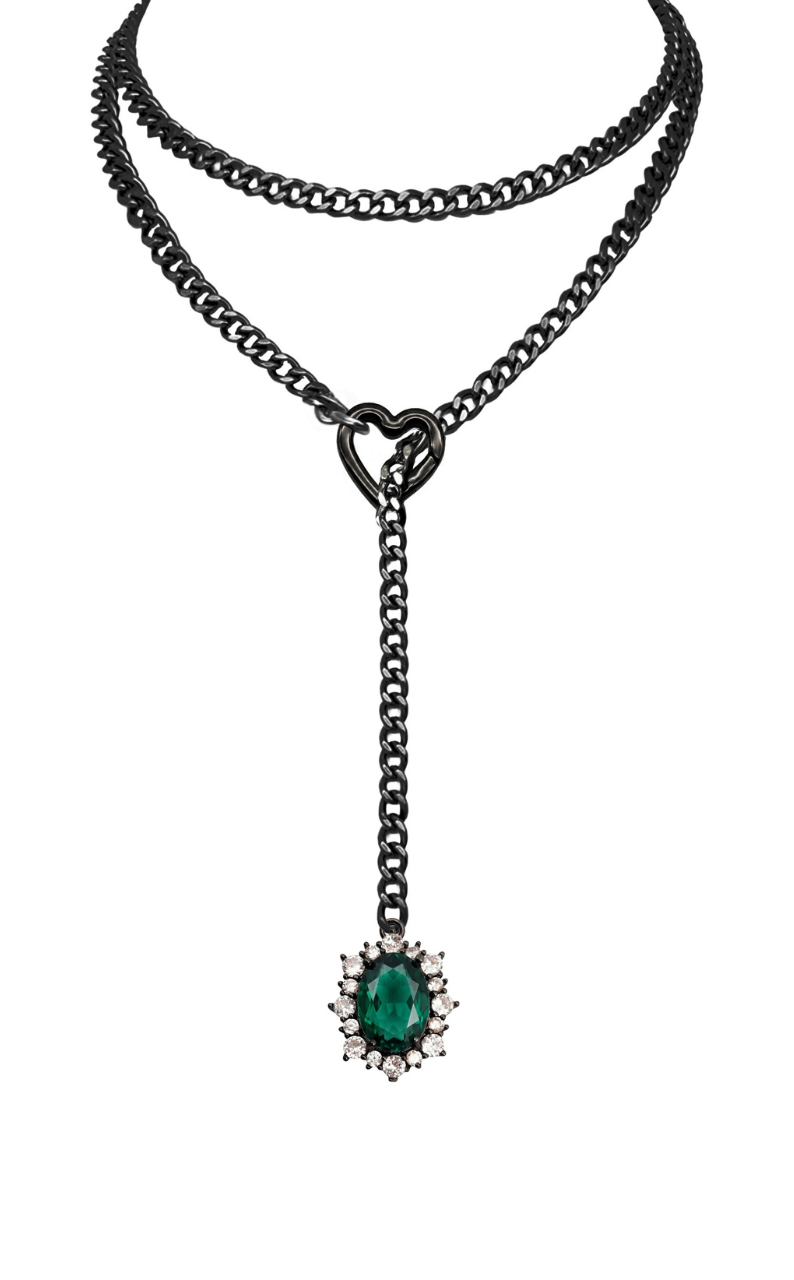 WILDCHOK - Gemstone Charm Loop Choker