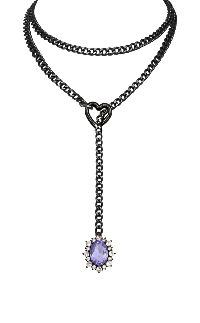 WILDCHOK - Gemstone Charm Loop Choker