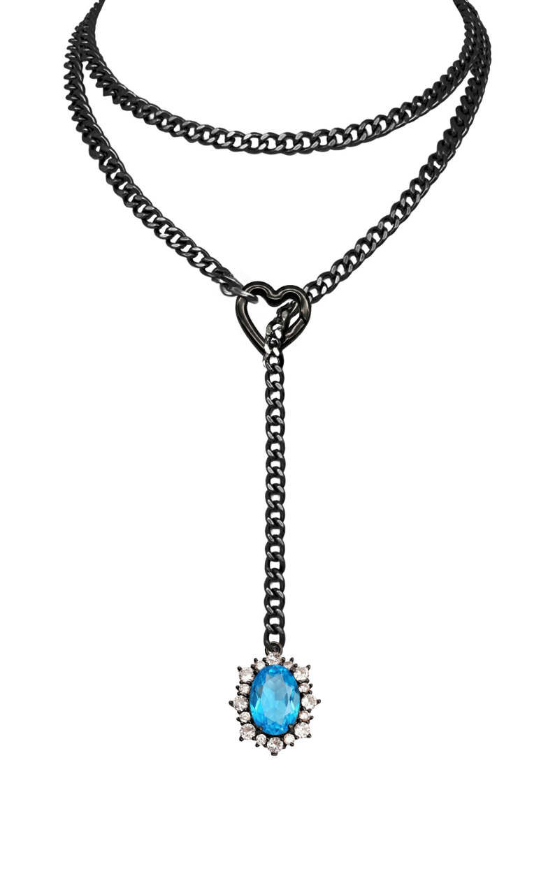 WILDCHOK - Gemstone Charm Loop Choker