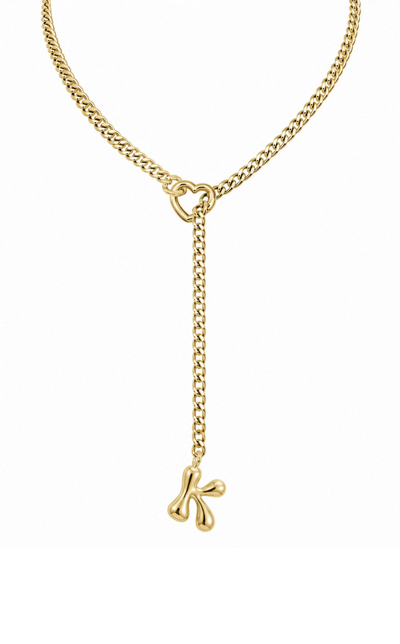 WILDCHOK - Initial Charm Slip Chain Choker