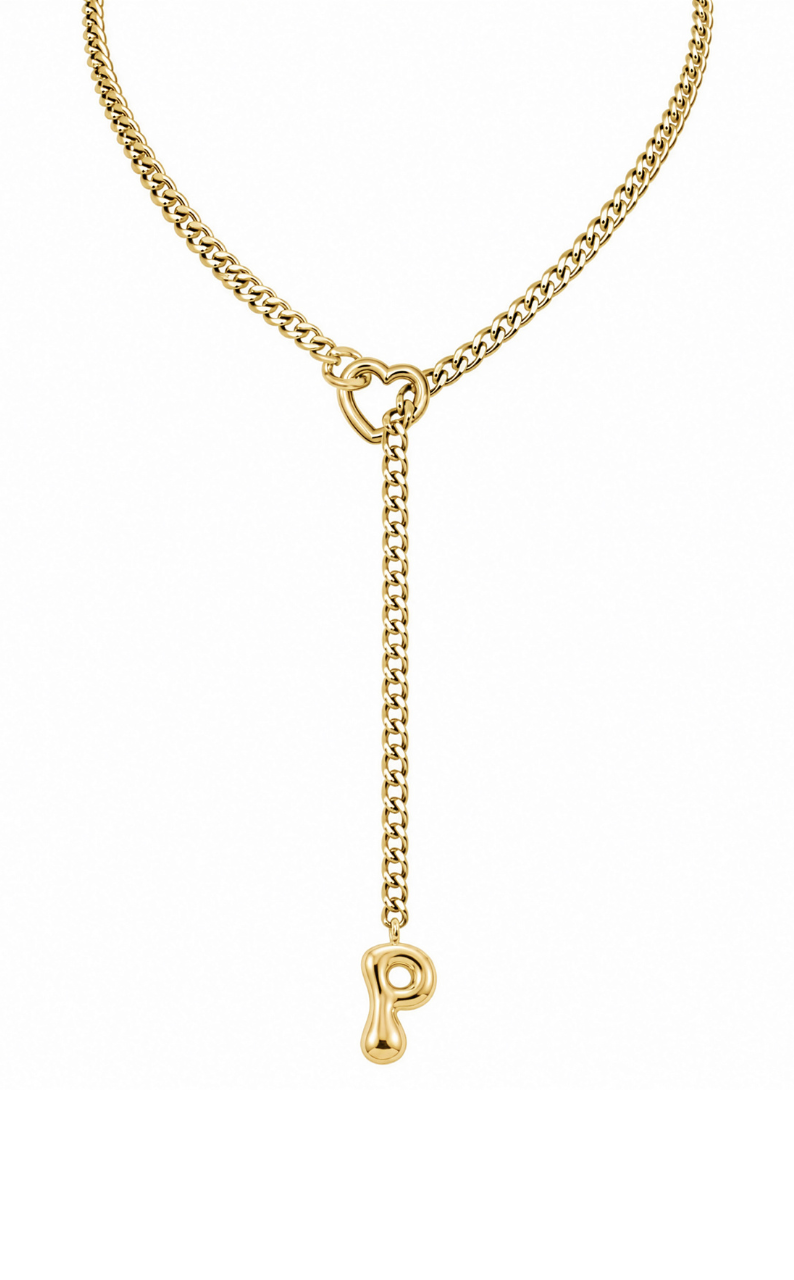 WILDCHOK - Initial Charm Slip Chain Choker