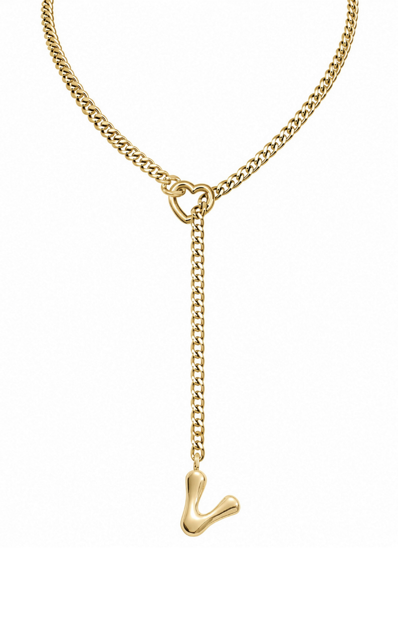 WILDCHOK - Initial Charm Slip Chain Choker