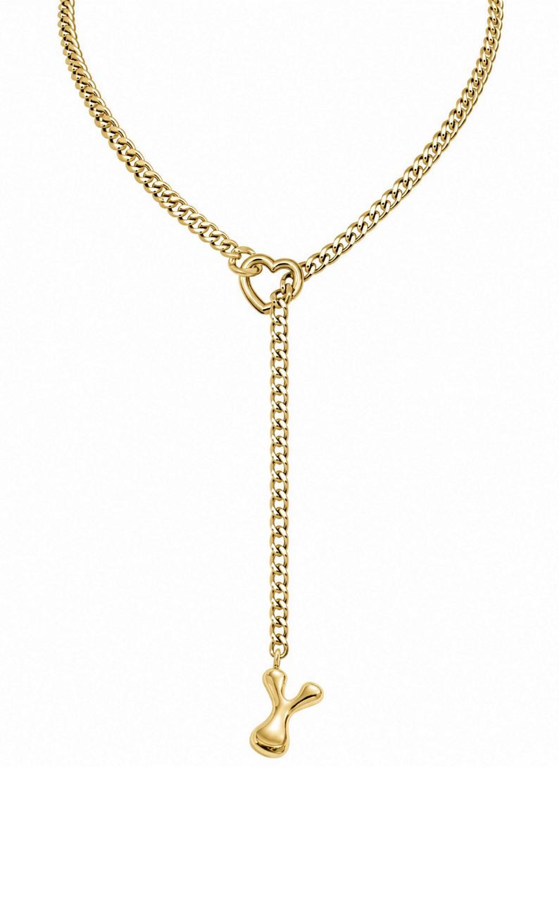 WILDCHOK - Initial Charm Slip Chain Choker