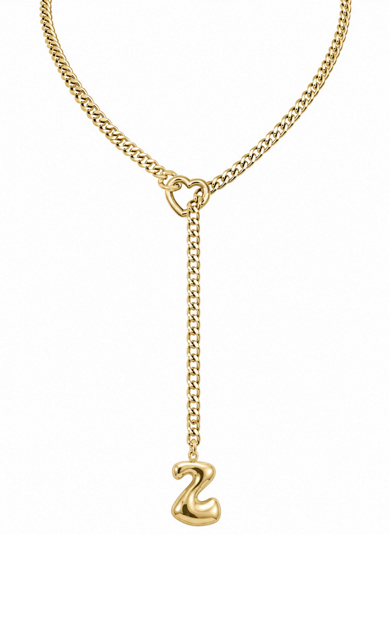 WILDCHOK - Initial Charm Slip Chain Choker