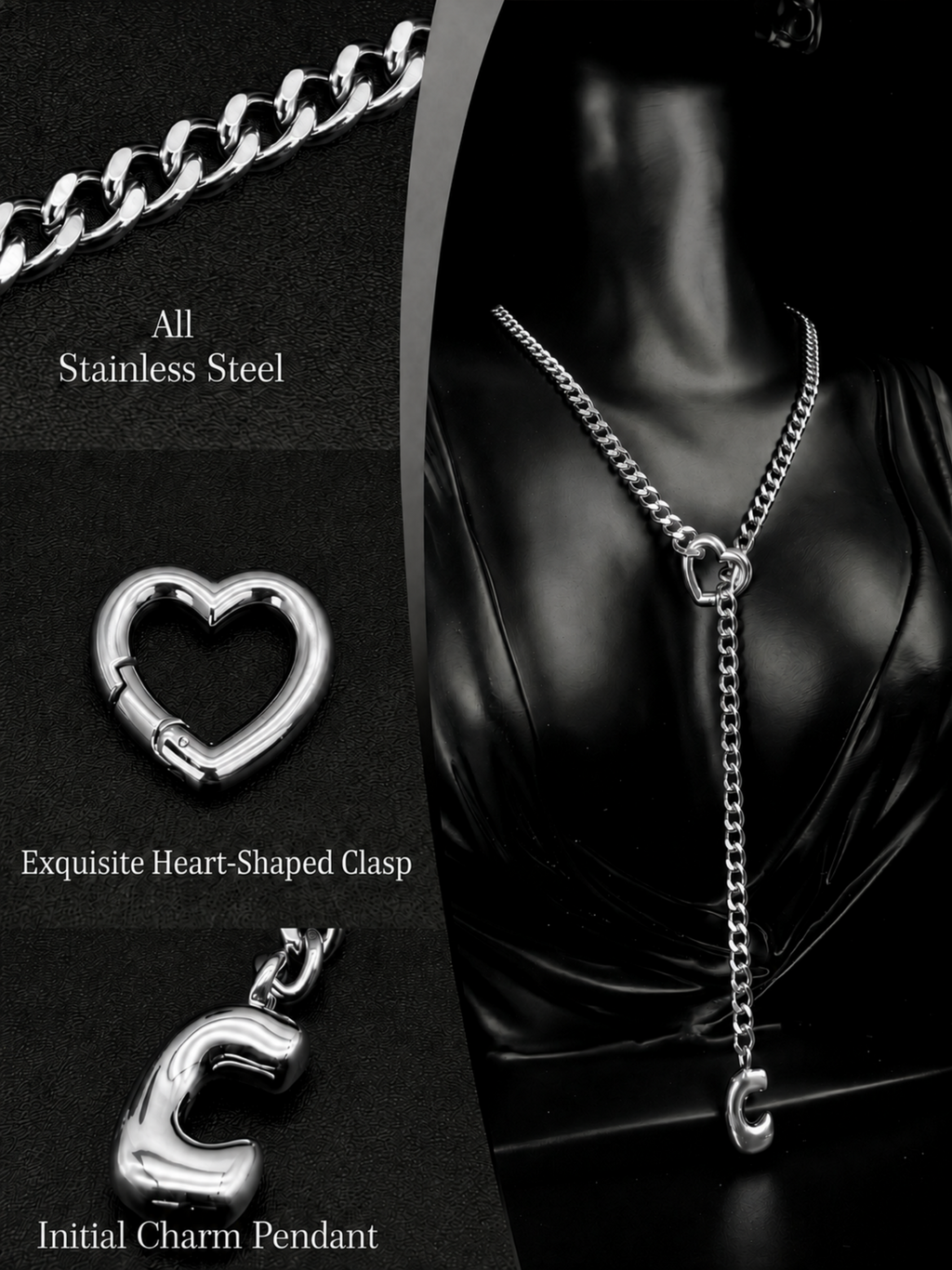 WILDCHOK - Initial Charm Slip Chain Choker