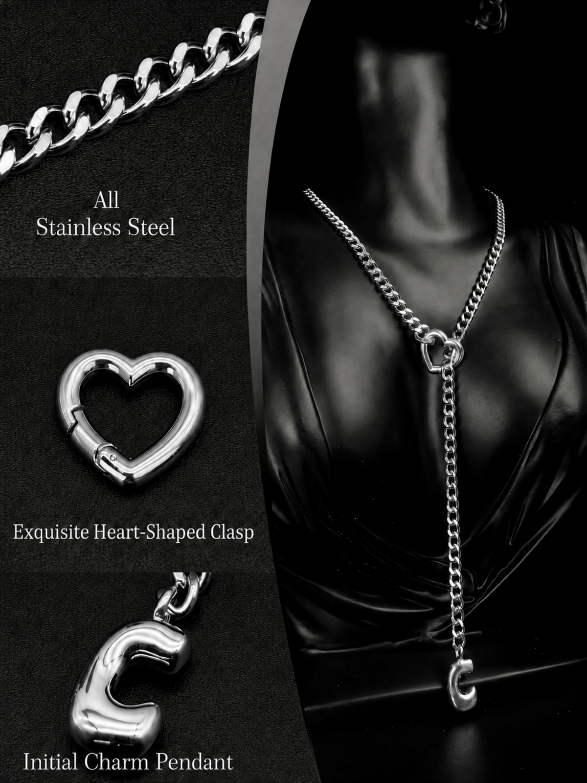 WILDCHOK - Initial Charm Slip Chain Choker