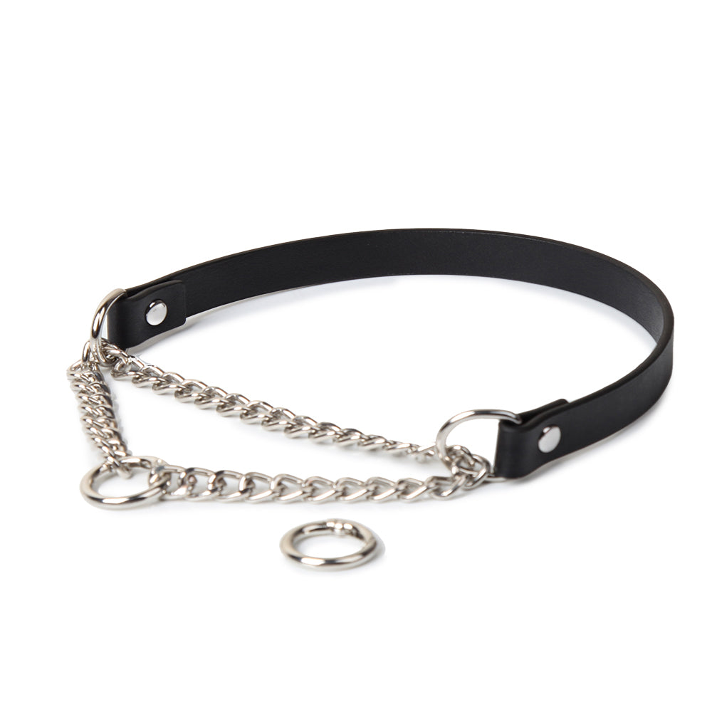 WILDCHOK Gothic Punk PU Leather Choker - Adjustable O-Ring Buckle Collar Statement Night Club Accessory