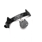 Cat Ear Snake Print Genuine Cowhide Choker, Adjustable Cat Pendant Collar
