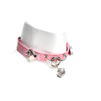 WILDCHOK Snake-Print Leather Choker, O-Ring Collar with Bell