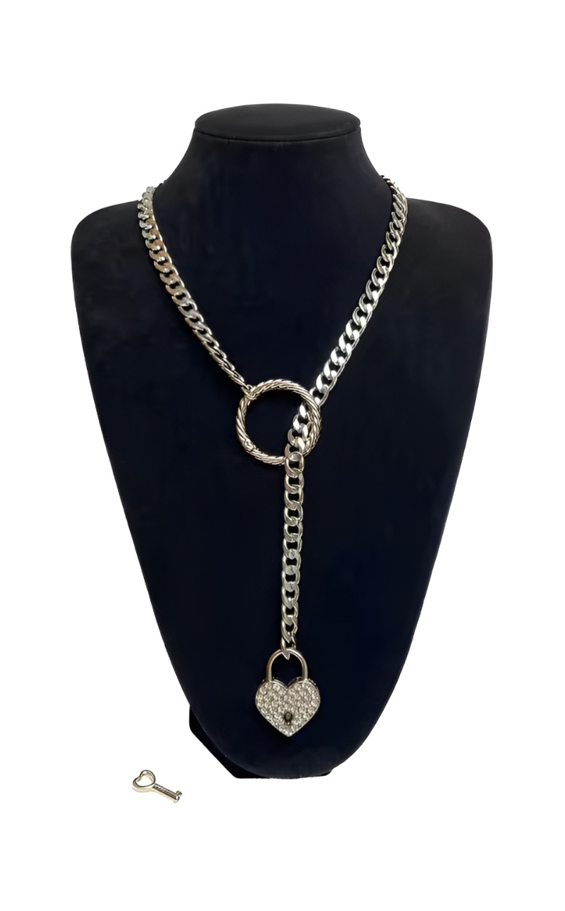 WILDCHOK - Crystal Lock & Key Slip Chain