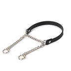 WILDCHOK PU Leather Choker with Chain O-Ring Adjustable Collar Necklace