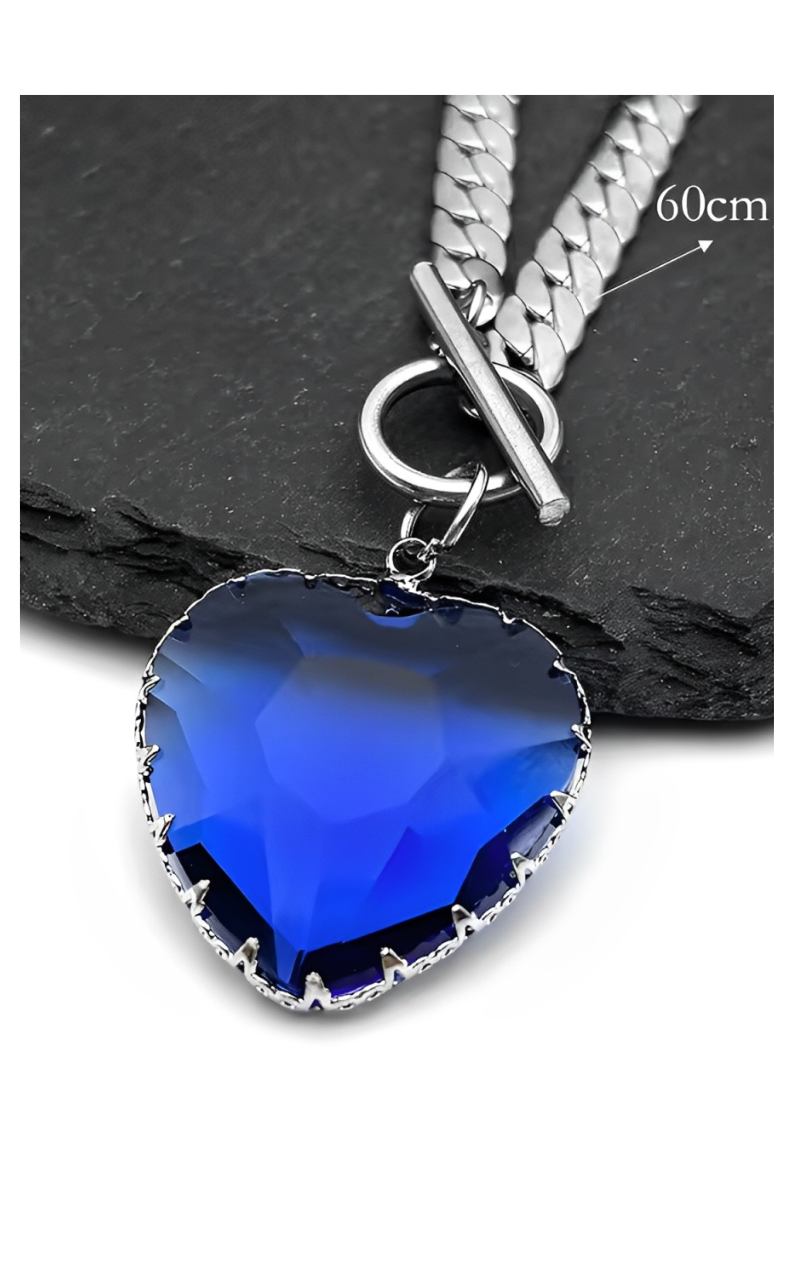 WILDCHOK - Heart Glass Pendant Choker