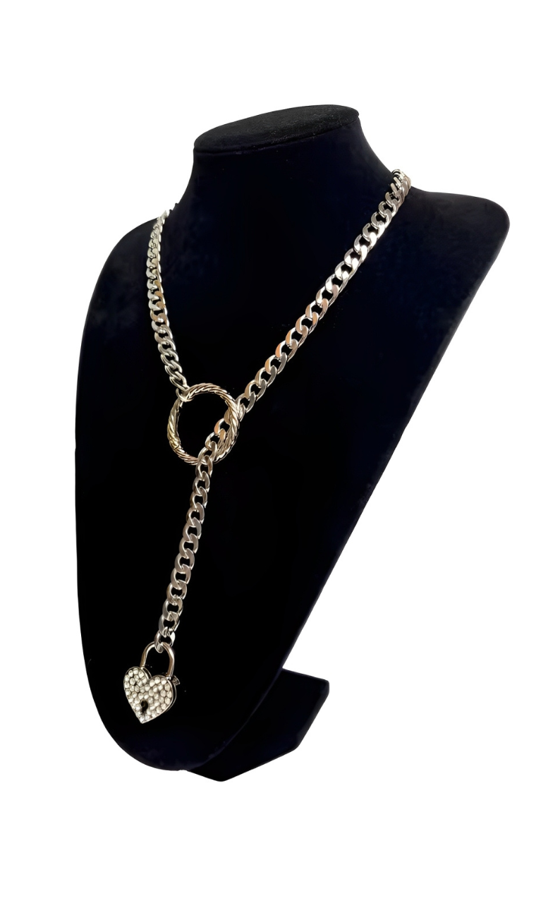 WILDCHOK - Crystal Lock & Key Slip Chain