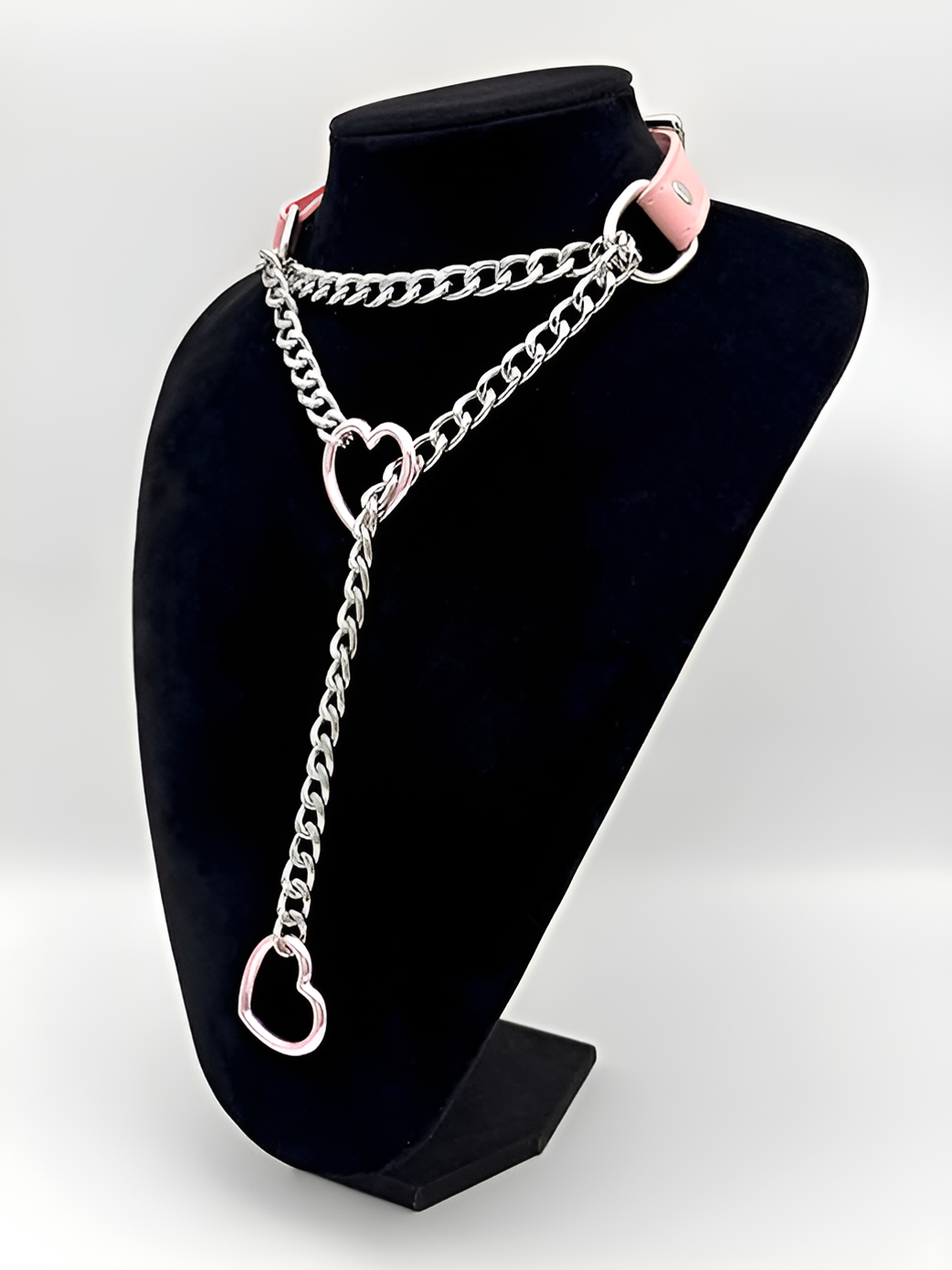 WILDCHOK - Heart Slip Chain Leather Choker Collar