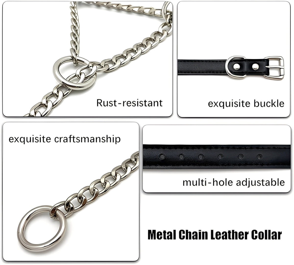 WILDCHOK - O - Ring Slip Chain Leather Choker Collar