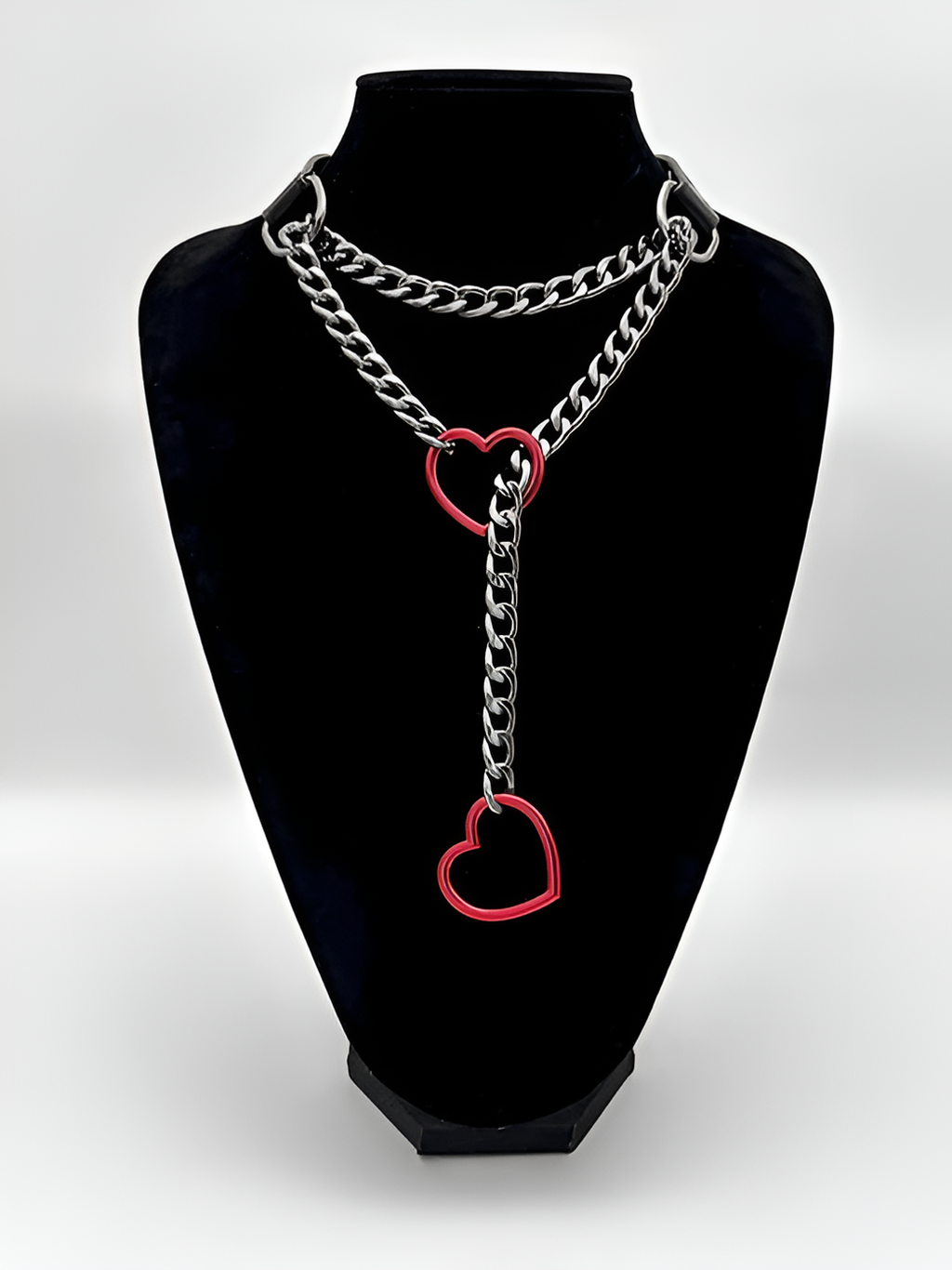 WILDCHOK - Heart Slip Chain Leather Choker Collar