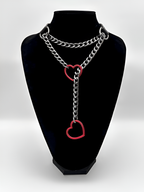WILDCHOK - Heart Slip Chain Leather Choker Collar