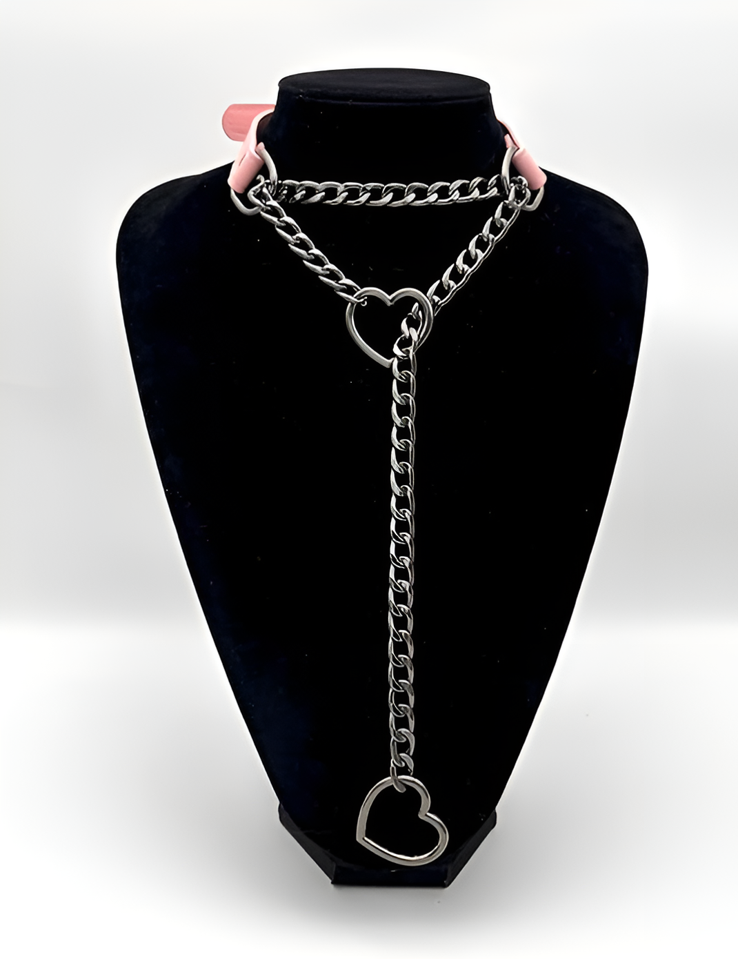 WILDCHOK - Heart Slip Chain Leather Choker Collar