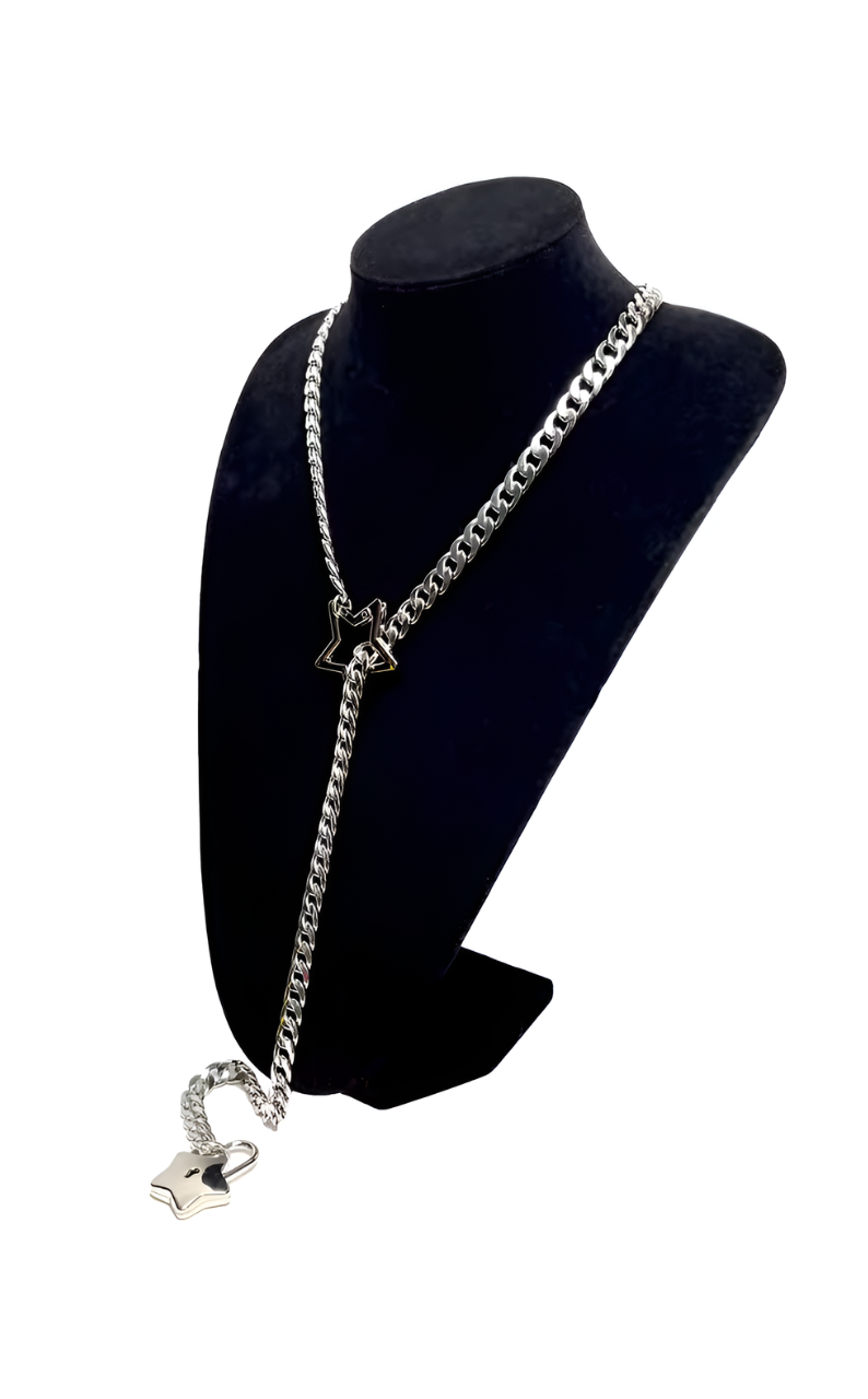 WILDCHOK - Star Lock & Key Slip Chain