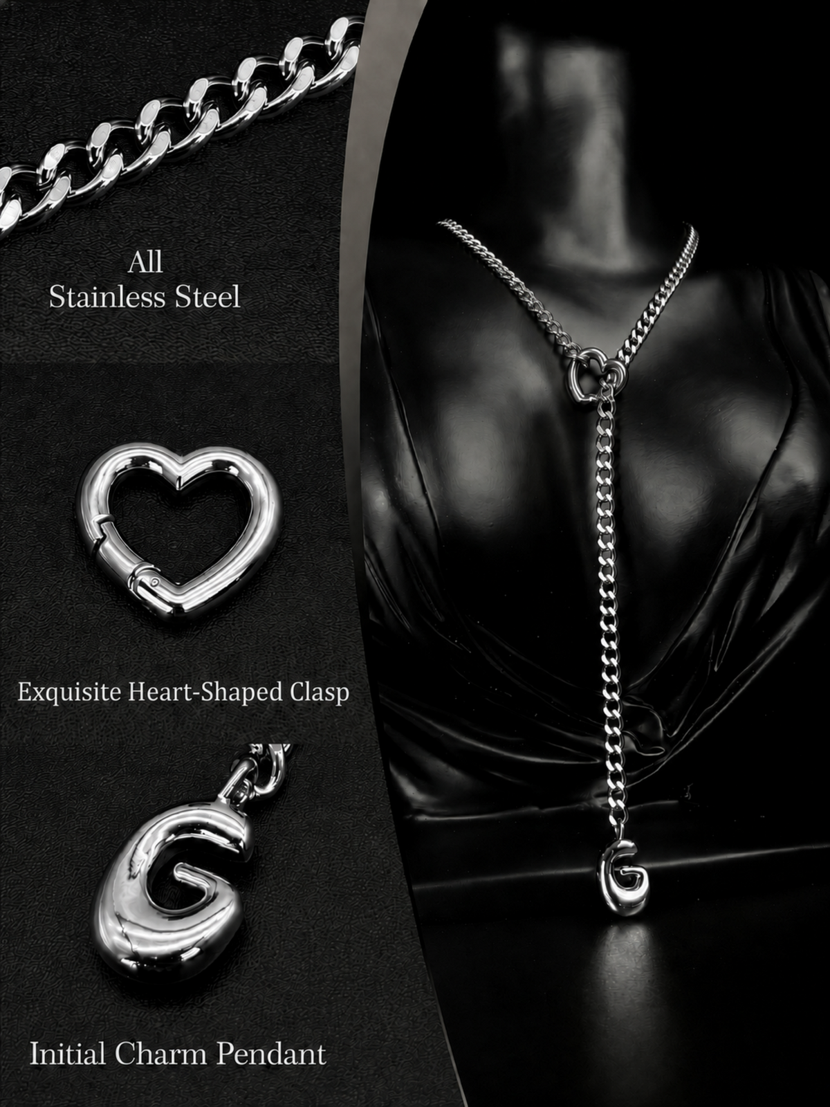 WILDCHOK - Initial Charm Slip Chain Choker