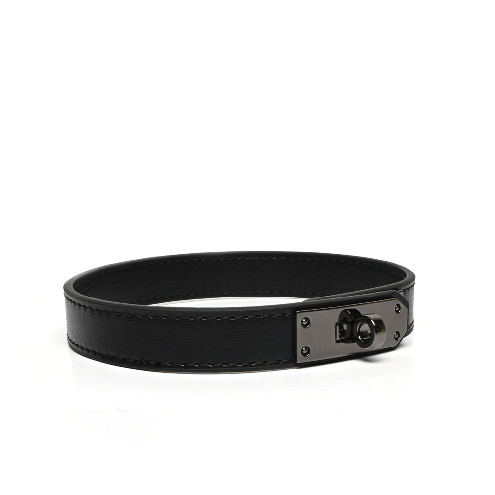 WILDCHOK Black Leather Choker | Metal Turn Lock