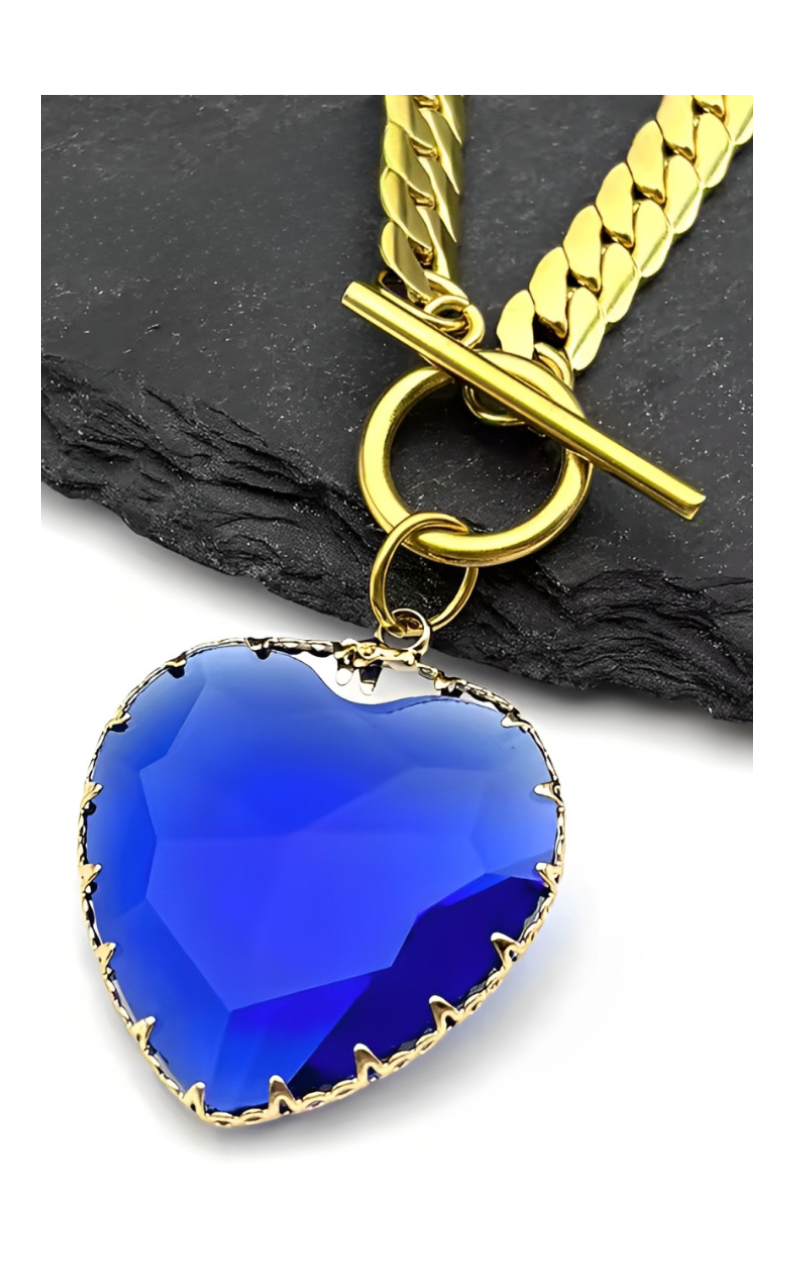 WILDCHOK - Heart Glass Pendant Choker