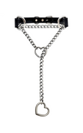 WILDCHOK - Heart Slip Chain Leather Choker Collar