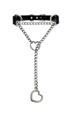 WILDCHOK - Heart Slip Chain Leather Choker Collar