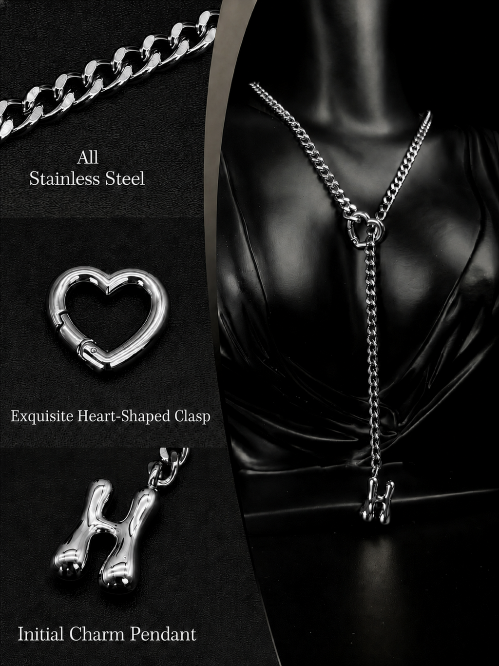 WILDCHOK - Initial Charm Slip Chain Choker